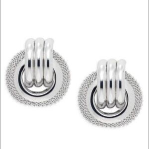 Round Silver Earrings
